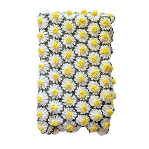 Handmade Vintage Crochet Daisy Chain Blanket Afghan Throw